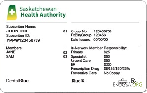 Carte d'assurance maladie de la Saskatchewan